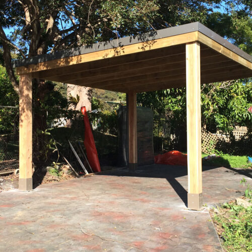 Flat roof pergola - 4m x 4m
